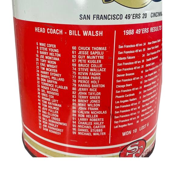 Vintage P&K San Francisco 49ers Metal TRASH CAN 19” Super Bowl XXIII Champions - Picture 5 of 16